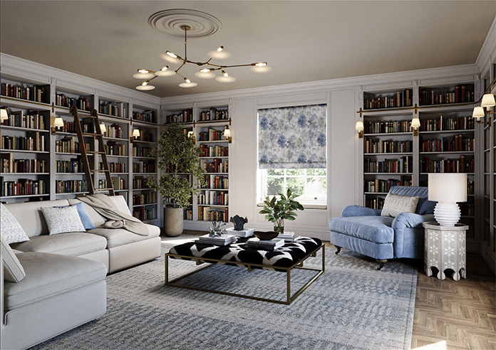 Woodland, Saxon Blue - Roman Blind - Image 7